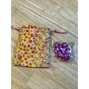 Dice Bag + Matching Dice Set – Handmade Gift for TTRPG Players - Orange Field